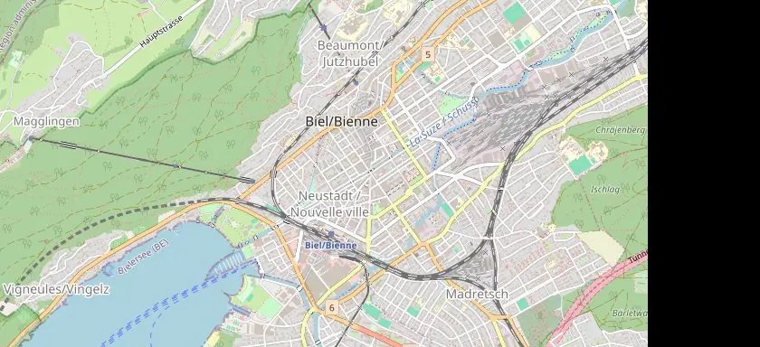 Map of Biel/Bienne, Switzerland, where Taxed GmbH is located