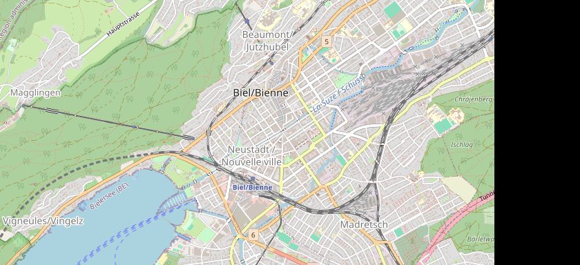 Map of Biel/Bienne, Switzerland, where Taxed GmbH is located